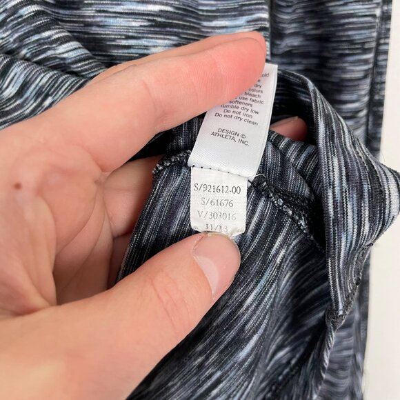 Athleta Womens Heathered Grey Striped Quarter-Zip Pullover Athletic Top Womens S - Picture 6 of 9